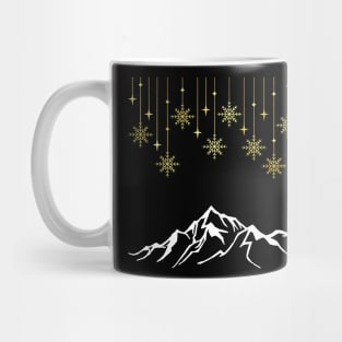 Gold Snow Falling on a Mountaintop Mug